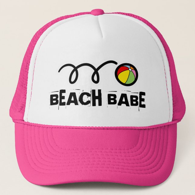 Gorra rosado del bebé de la playa para los chicas (Anverso)