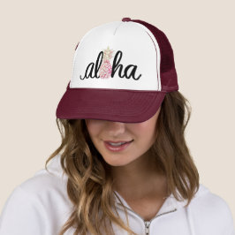 Gorra rosado del camionero de la piña de la
