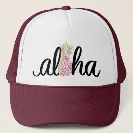 Gorra rosado del camionero de la piña de la