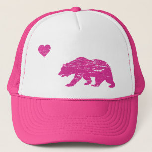 Gorra rosado del camionero del amor de California