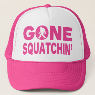 Gorra rosado ido del camionero de Squatchin
