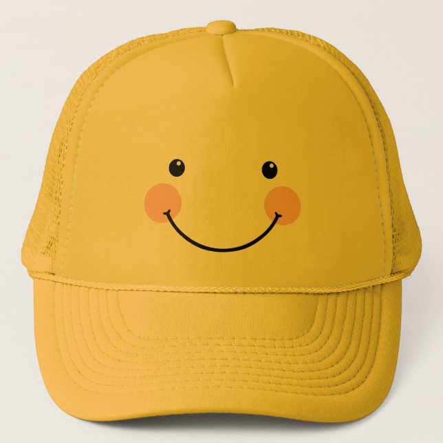 Gorra sonriente amarillo de la cara de la sol (Anverso)