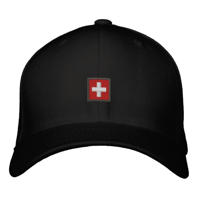 Gorra suizo - Título suizo con bandera suiza (Anverso)
