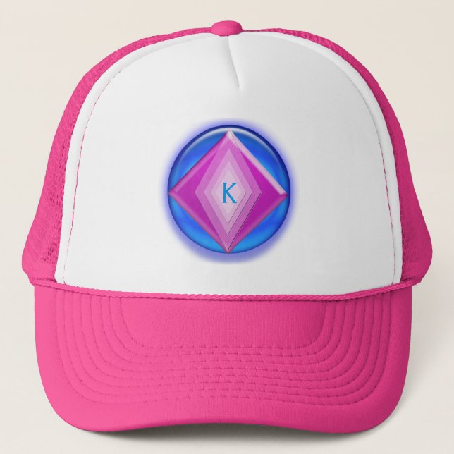 Gorra - Tres emblemas dimensionales en rosa y azul (Anverso)