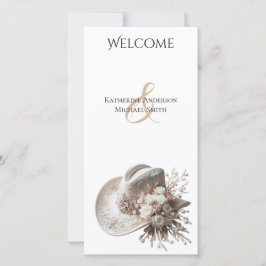 Gorra Vaquera Blanca con Programa de Boda de Flore