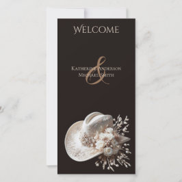 Gorra Vaquera Blanca con Programa de Boda de Flore