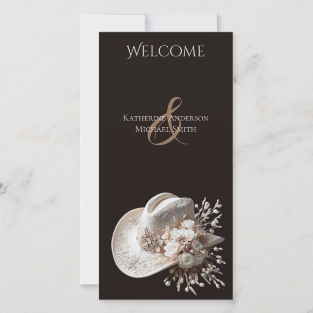 Gorra Vaquera Blanca con Programa de Boda de Flore (Anverso)