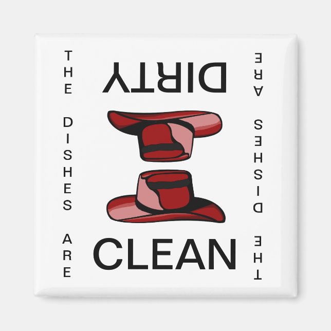 Gorra Vaquera Limpiar el imán de lavavajillas suci (Frente)