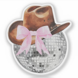 Gorra Vaquero Rosa Bow Disco Ball Pegatina Occiden