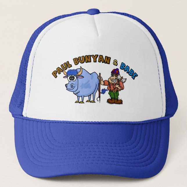 Gorra Ver del camionero de Paul Bunyan y del bebé. (Anverso)