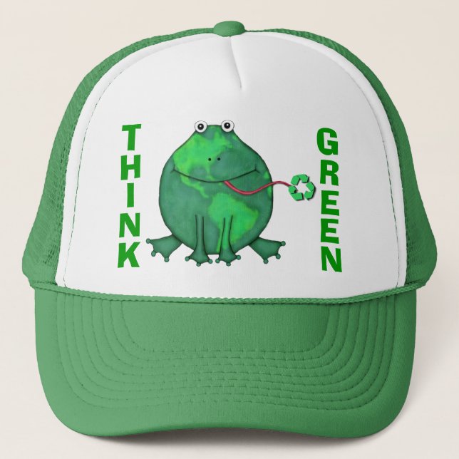 Gorra verde del camionero del ambiente del Día de (Anverso)