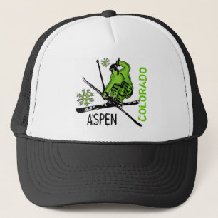 Gorra verde del esquiador del tema de Aspen