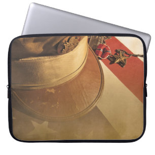 Gorra vintage, bandera, funda para portátil Medall