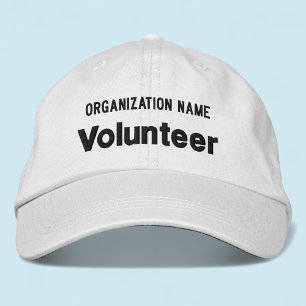 Gorra Voluntaria Bordada en Blanco Gorra Ajustable
