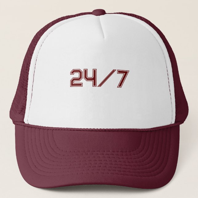 Gorras blancas y granates de béisbol para camioner (Anverso)