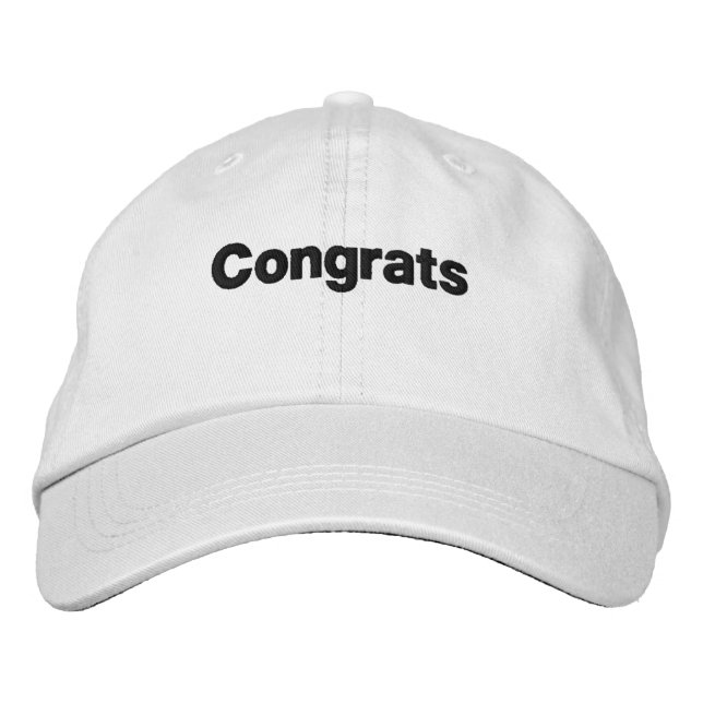 Gorras blancos Personalizados felicitaciones Texto (Anverso)