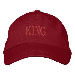 Gorras bordadas con texto de nombre de rey impreso