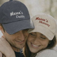Gorras bordadas para mamá y papá a juego