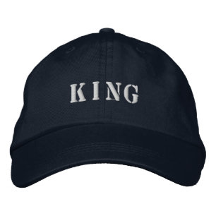 Gorras bordados impresos en texto King