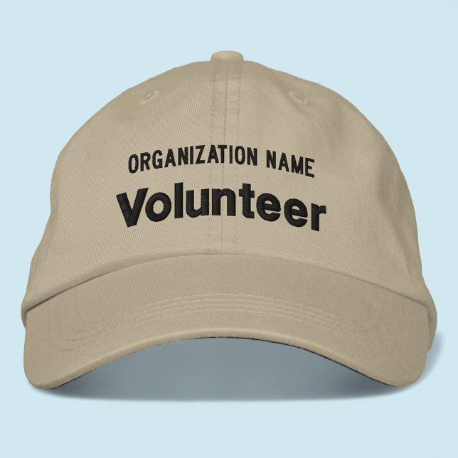 Gorras con Bordado de Voluntario de Apparel Altern (MISOOK Khaki Embroidered Volunteer Baseball Cap)