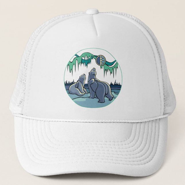 Gorras de arte de oso nativo Gorra de arte indígen (Anverso)