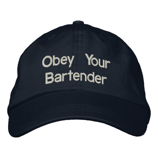 Gorras de Bartender - Obedezca a su Bartender (Anverso)