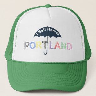 Gorras de béisbol verdes de casas de bienes raíces