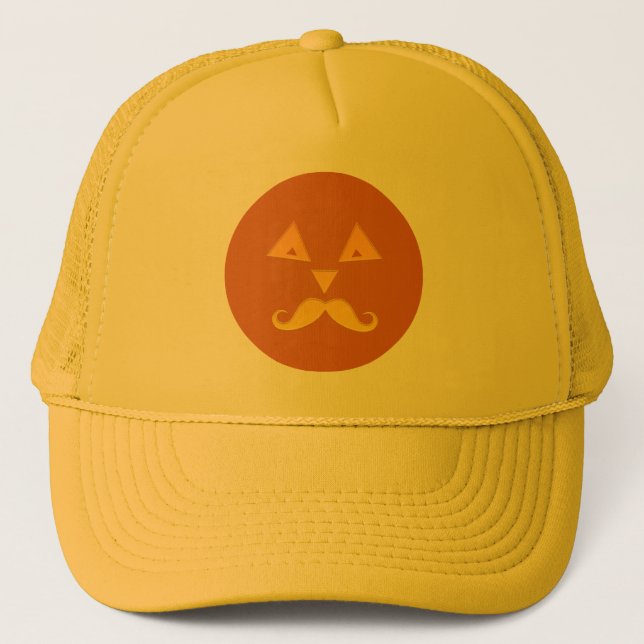 Gorras de calabaza de Mustache de Halloween (Anverso)