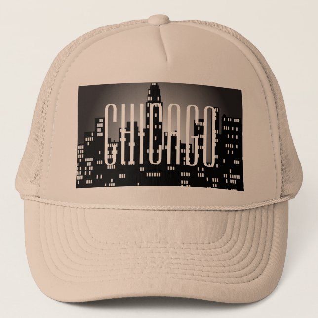Gorras de camionero de la silueta de Chicago (Anverso)
