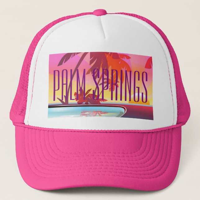 Gorras de camionero de Palm Springs California (Anverso)