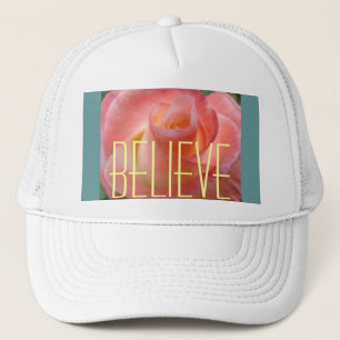 Gorras de camionero para damas BELIEVE Rosa Flor d