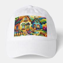 Gorras de camioneros de casas coloridas