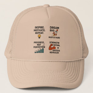 Gorras de Cita Motivacional – Trabaja Duro, Sueña
