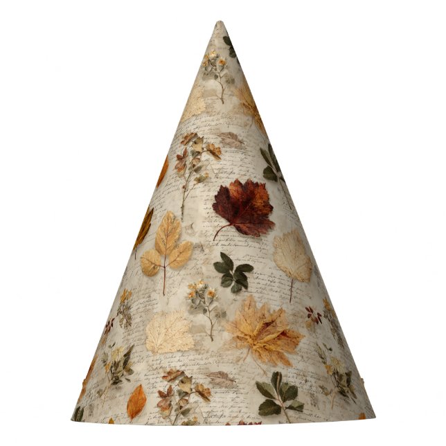 Gorras de Fiestas de hojas y guiones de papel (Anverso)