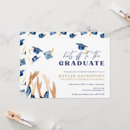 Gorras de graduación de acuarela