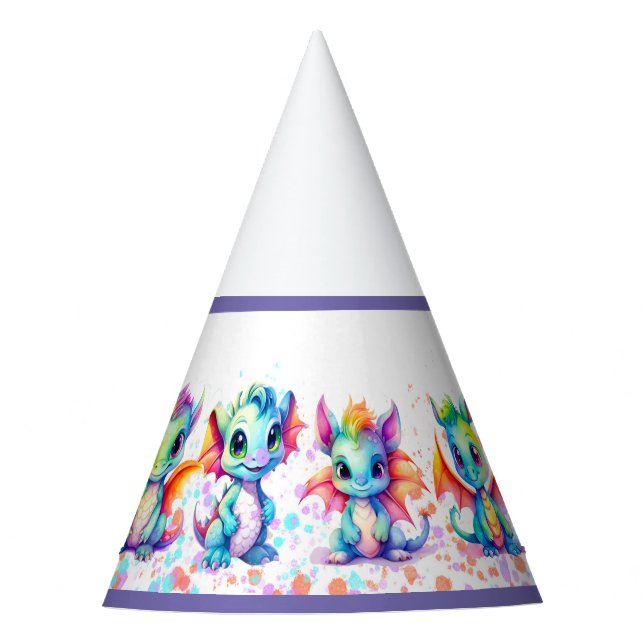 Gorras de la fiesta de cumpleaños Baby Dragon (Anverso)