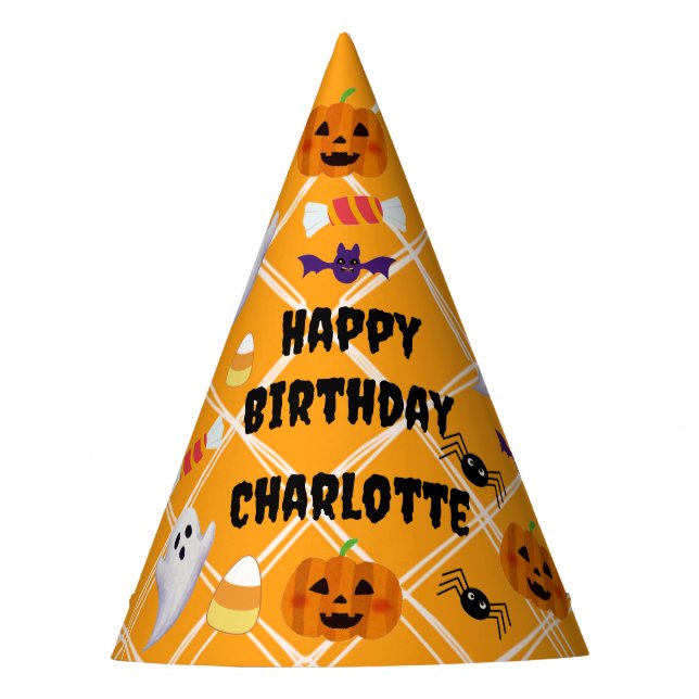 Gorras de la fiesta de cumpleaños de Halloween (Anverso)