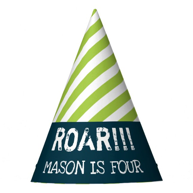 Gorras de la fiesta de cumpleaños de los dinosauri (Anverso)