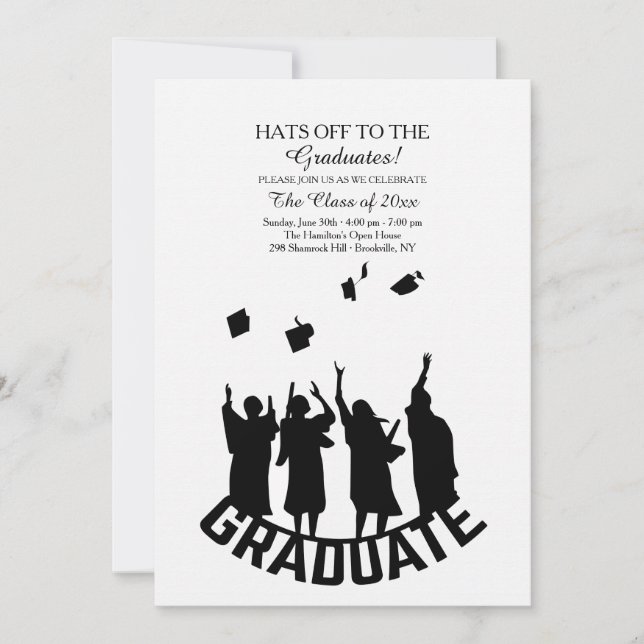 Gorras De La Invitación A Los Graduados (Anverso)