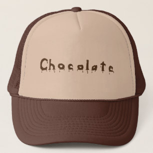 Gorras de la palabra chocolate derritiendo goteo