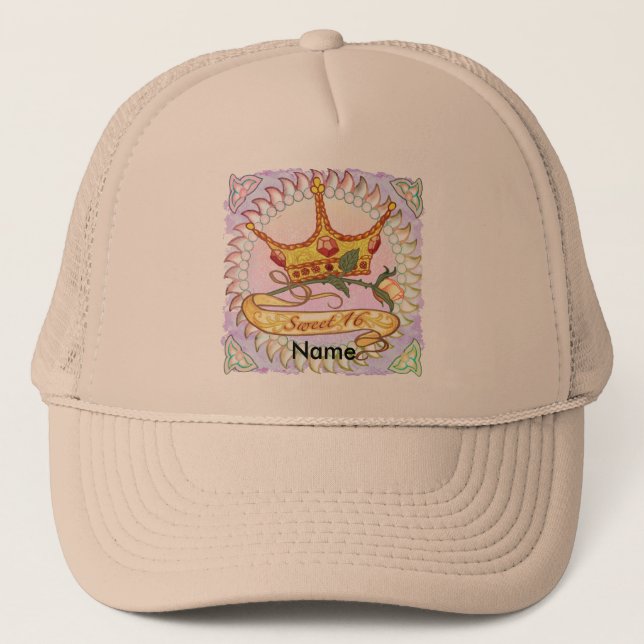 Gorras de la princesa de cumpleaños Sweet 16 (Anverso)