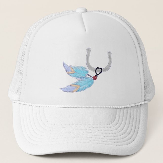 Gorras de las plumas azules de herradura (Anverso)