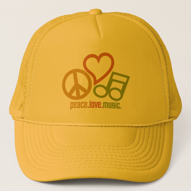 Gorras de música Peace Love - elegir color (Anverso)