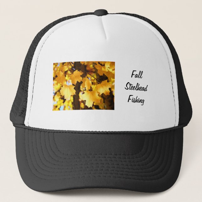 Gorras de Pesca de Steelhead de Otoño Hojas Amaril (Anverso)