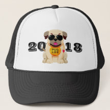 Gorras de texto de Pug Life personalizado