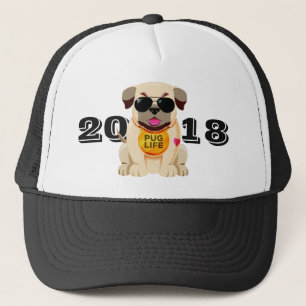 Gorras de texto de Pug Life personalizado