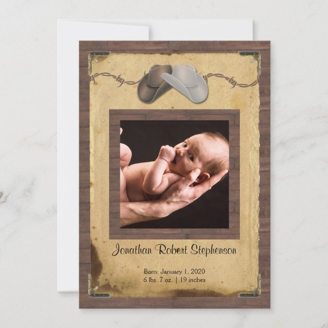 Gorras de vaqueros del país Foto Invitación del be (Anverso)