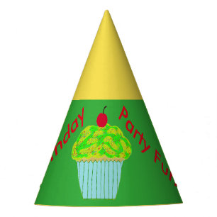 Gorras del cumpleaños de la magdalena del verde