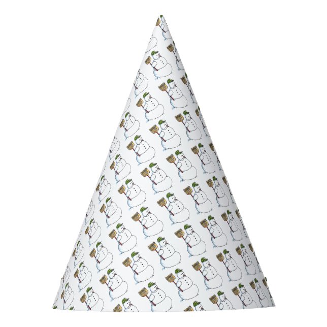 Gorras del fiesta Broom Snowman (Anverso)