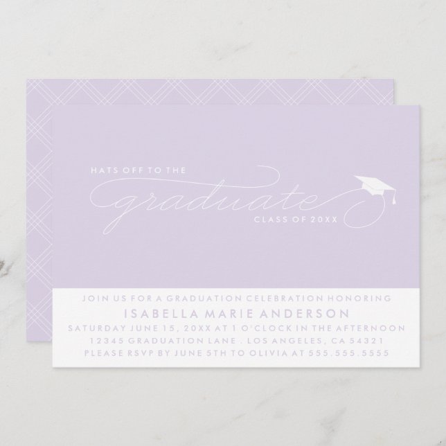 GORRAS DEL GRADUADO | INVITACIÓN DE GRADUACIÓN (Anverso / Reverso)